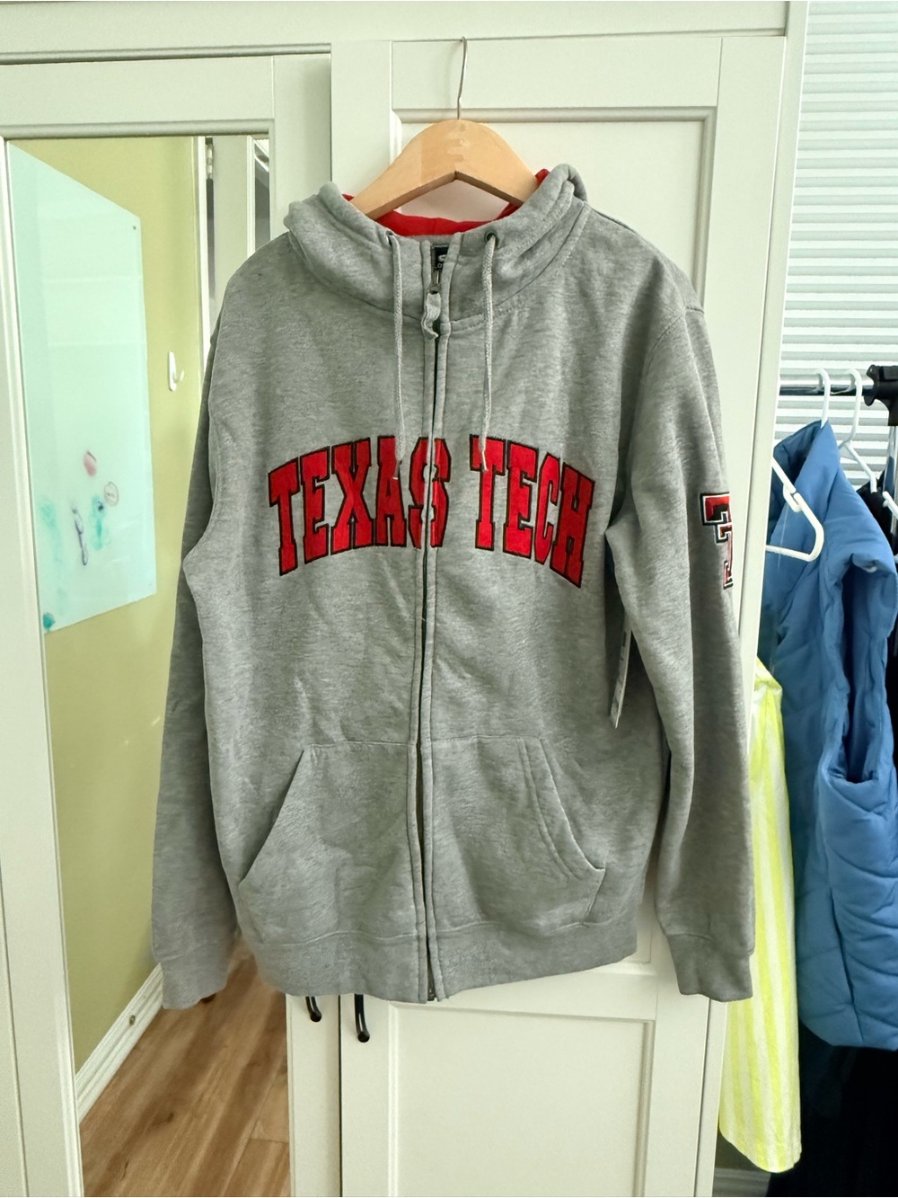 Colosseum Gray Hoodie with Red Lettering